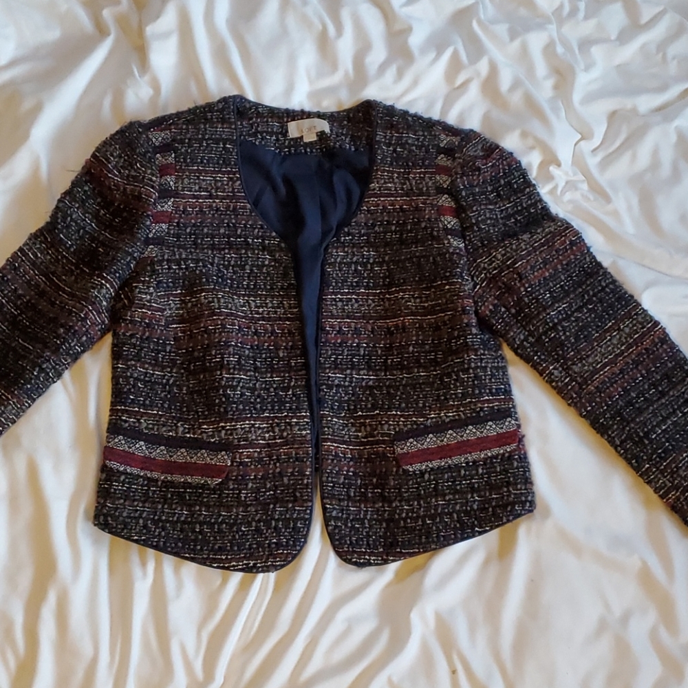 Loft tweed coat in a very versatile color.